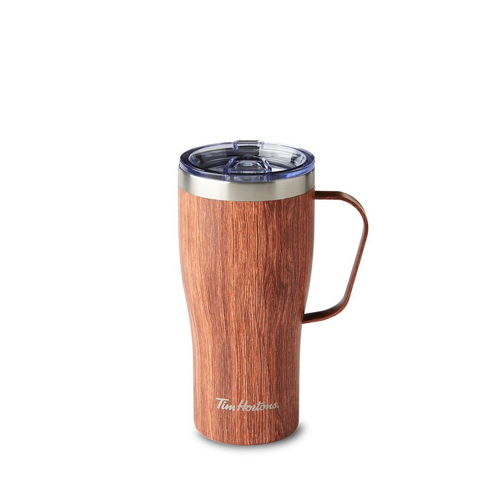 20ozTravelMug_Wood_Front 20oz Stainless Steel Travel Mug - Wood - Image 1