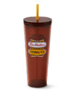 24oz Plastic Straw Tumbler – English Retro Logo